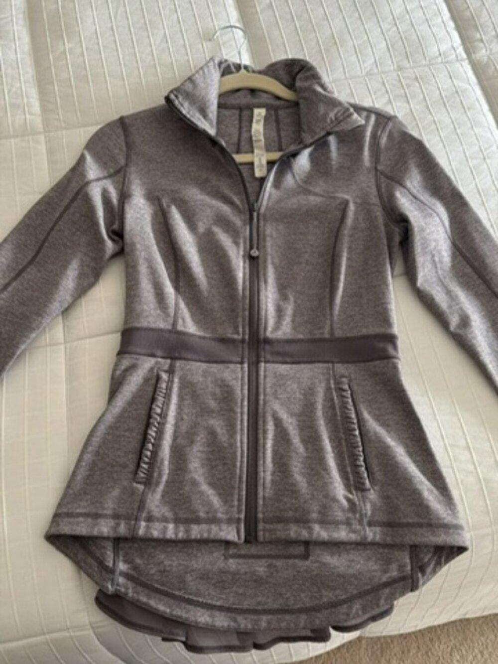 RARE Lululemon Peplum Riging Jacket - Heather grey, Worn twice